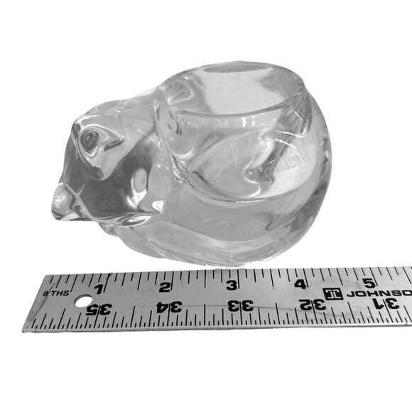 Vintage Avon Clear Glass Cat Shaped Candle Holder/Votive - Picture 8 of 8